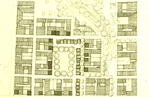 Site plan for housing community.