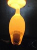 Photo of  the vase glowing bright orange with heat.