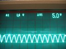 Measured voltage waveform of a bridge rectifier without a capacitor.