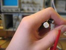 A student measures several resistance values of a photocell.
