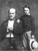 Formal daguerreotype of father and son.