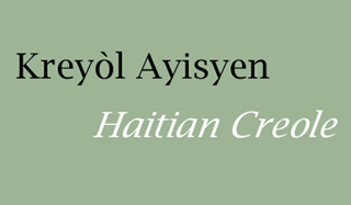 Text graphic of the words Haitian Creole.