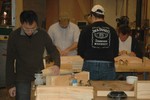 Students at various stages of carving process.