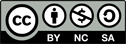 Creative Commons logo with terms BY-NC-SA.