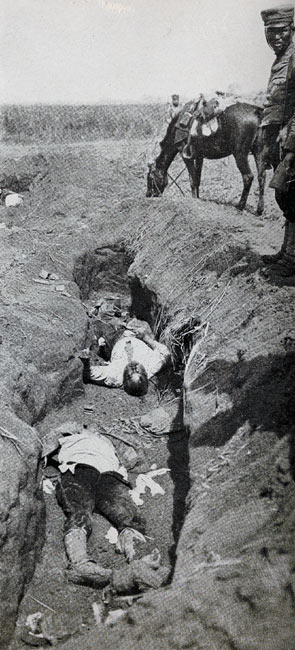Dead Japanese in the Trenches on September Fourth page 180, A Photographic Record of the Russo-Japanese War, Edited by James H. Hare 1905, PF Collier & Son, New York