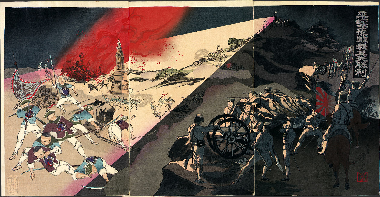 Our Armys Great Victory at the Night Battle of Pyongyang by Kobayashi Toshimitsu, September 1894 [2000.051] Sharf Collection, Museum of Fine Arts, Boston
