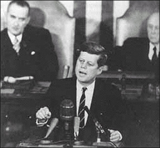 President Kennedy addresses the U.S. Congress.