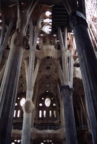 A interior photo of the church being worked on.