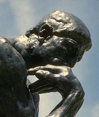 A close-up photo of Rodin's famous sculpture.