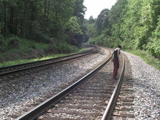 Photograph of train tracks.