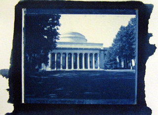 A cyanotype of the MIT's Great Dome.