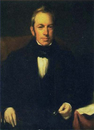 a portrait painting showing Scottish Botanist Robert Brown
