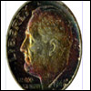 Photograph of a Roosevelt dime from 1948.