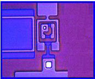 Image of a superconductor component.