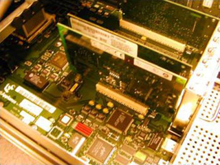 Photo of the inside of a computer.