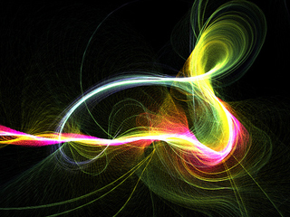 Multiple colored lines on a black background.
