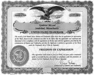 Image of patent for phrase - Freedom of Expression.