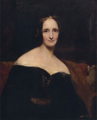 Portrait of Mary Shelley by Richard Rothwell. Scan of a print. Original housed at the National Portrait Gallery, London.