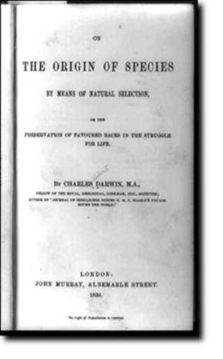 Title page of The Origin of Species.