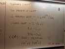 Whiteboard notes about invisible light.
