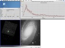 A computer screenshot showing a galaxy and then a graphy on quick energy spectrum.