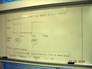 Whiteboard notes about Finding linear size using a light curve.