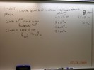 Whiteboard notes about Calculations about linear diameter of blocking material.
